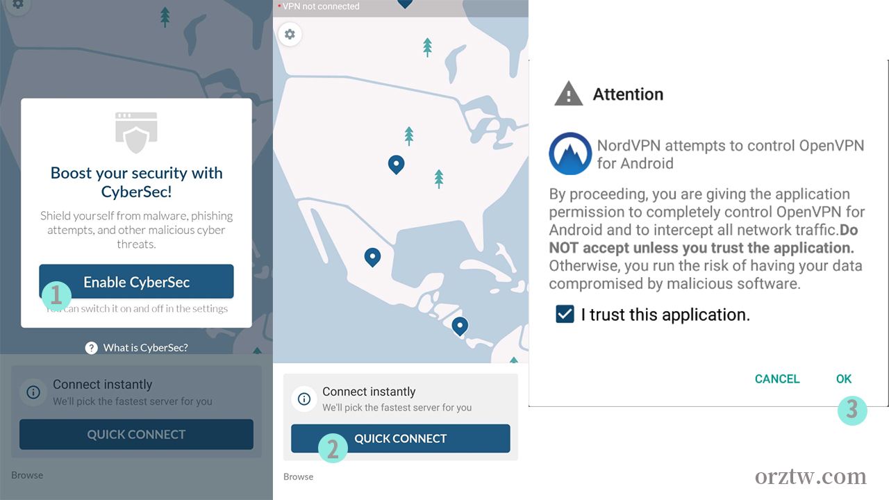 NordVPN android中登入