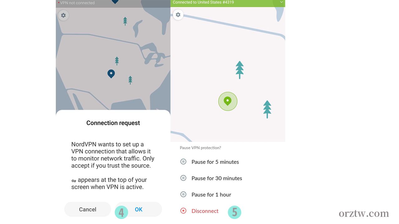 NordVPN android中登入